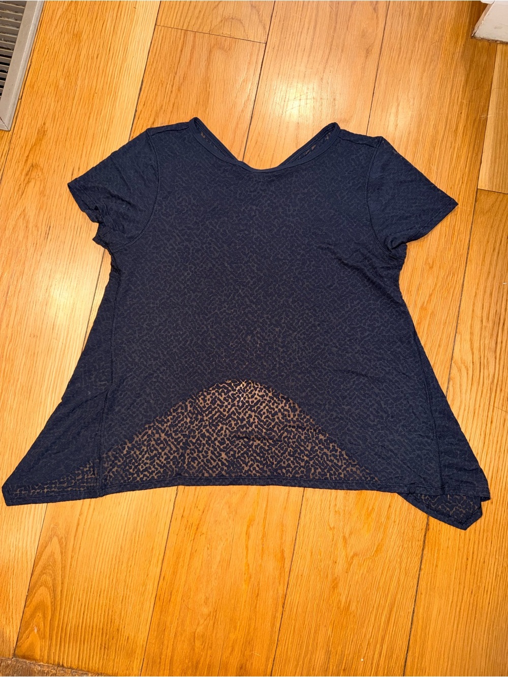 Lululemon animal print burn out see through Short-Sleeve Scoop Neck Top